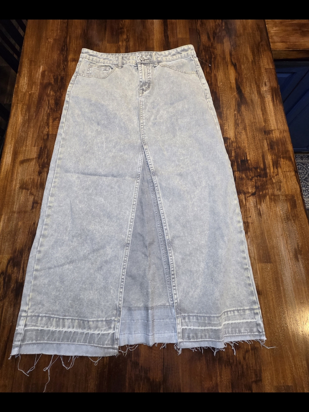 BDG Urban Outfitter Acid Wash Denim High Slit MIDI Skirt Women's M Preppy Hippie
